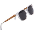 WOODIES Clear Acetate Sunglasses with Polarized Lens in Wood Display Box