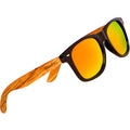 Zebra Wood Sunglasses with Orange Mirror Polarized Lens