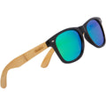 Bamboo Wood Sunglasses with Green Mirror Polarized Lens