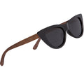 Cat Eye Sunglasses Polarized Lenses Made from Real Walnut Wood (Black)