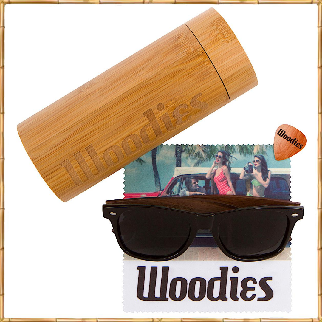 Walnut Polarized Woodfarer Sunglasses with Bamboo Tube Packaging