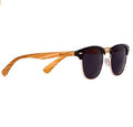 Zebra Wood Half-Rim Sunglasses with Polarized Lens