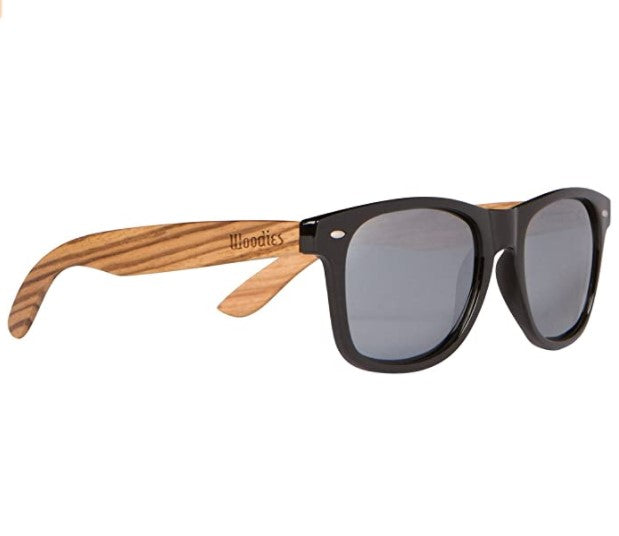 Zebra Wood Polarized Sunglasses with Silver Lens