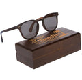 Full Wood Sunglasses Ebony Wood with Triangle Engraving and Polarized Lenses