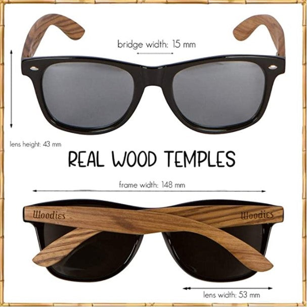 Zebra Wood Polarized Sunglasses with Silver Lens