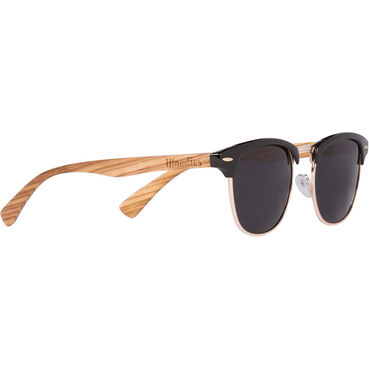 Woodies Zebra Wood Clubmaster Sunglasses , Sunglasses - 1