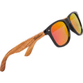 Zebra Wood Sunglasses with Red Mirror Polarized Lens