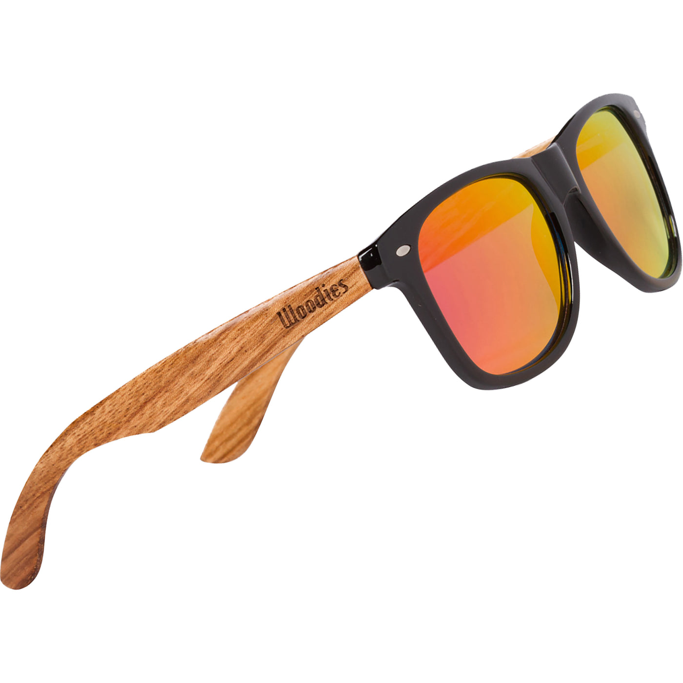 Begraafplaats Kinderen motief Zebra Wood Sunglasses with Red Mirror Polarized Lens – Woodies