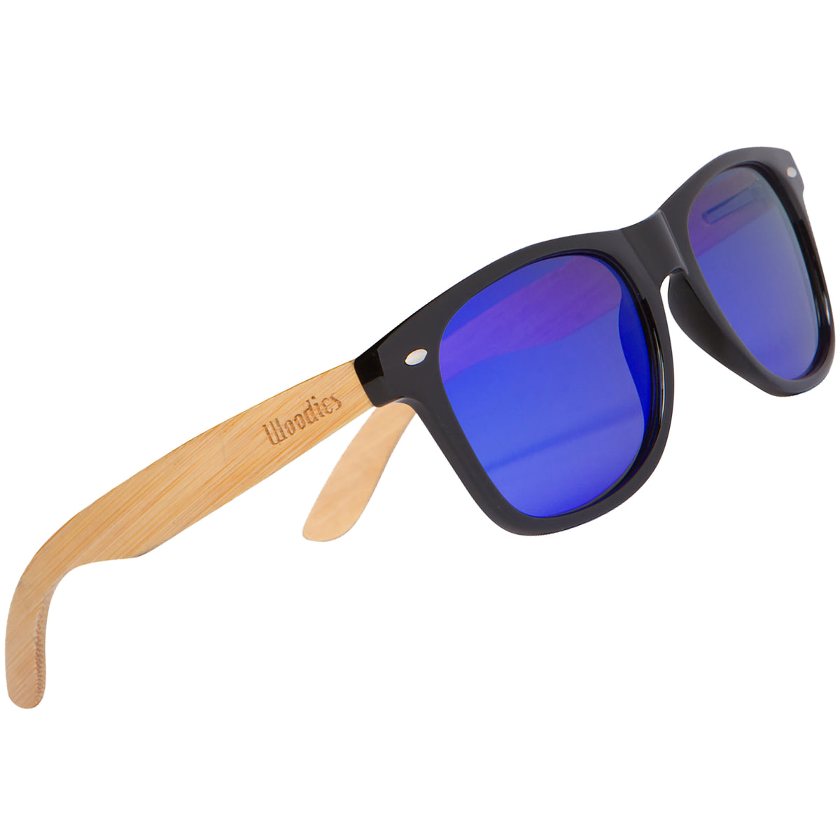 Bamboo Wood Sunglasses with Blue Mirror Polarized Lens