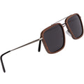 Brushed Gun Metal Wood Sunglasses with Wood Rings (Walnut)