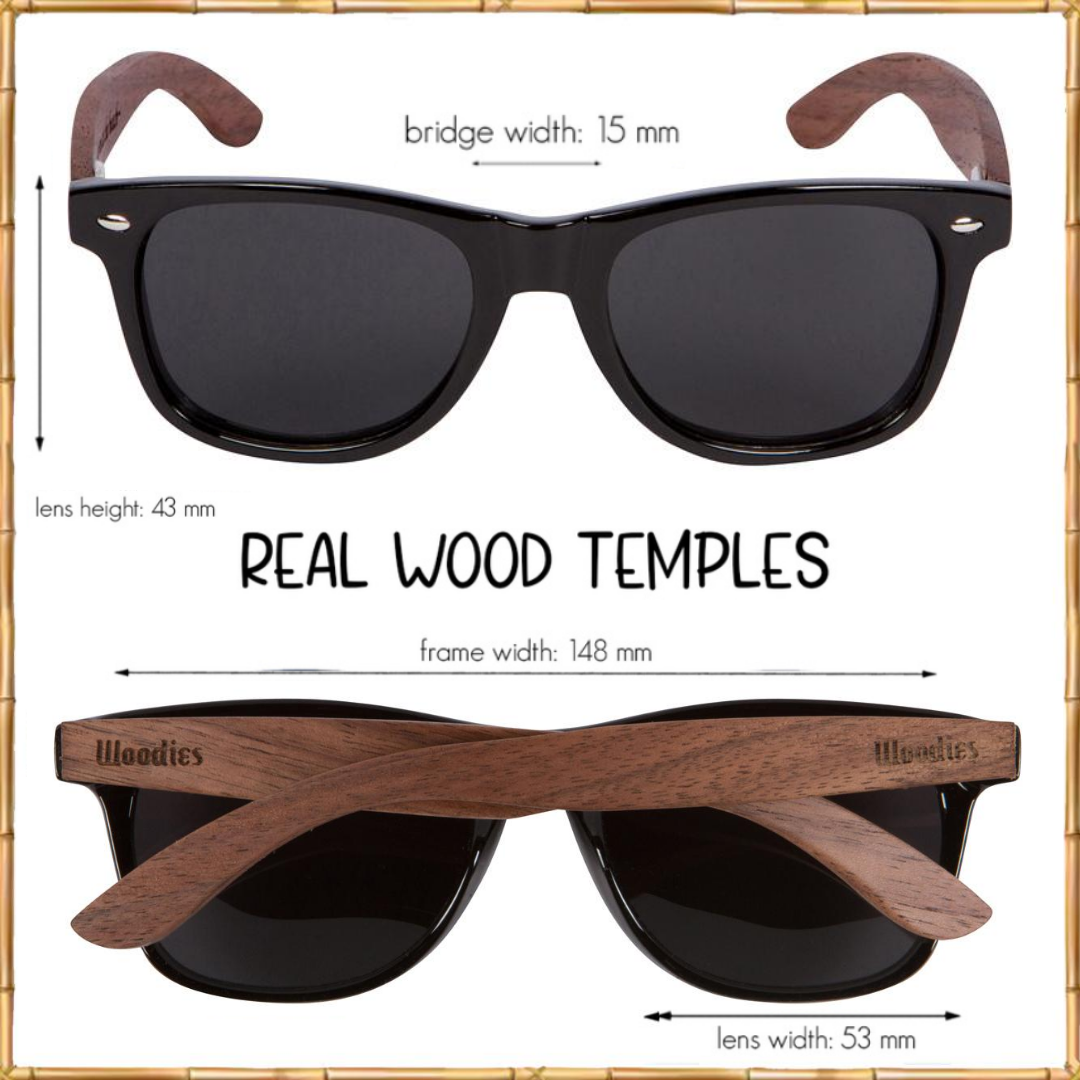 Walnut Wood Sunglasses for Kids with Polarized Lenses