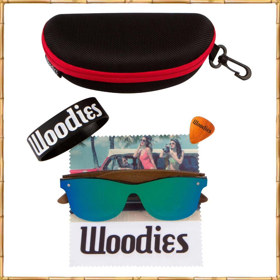 Walnut Wood Sunglasses — Green Mirror Polarized | WOODIES – Woodies