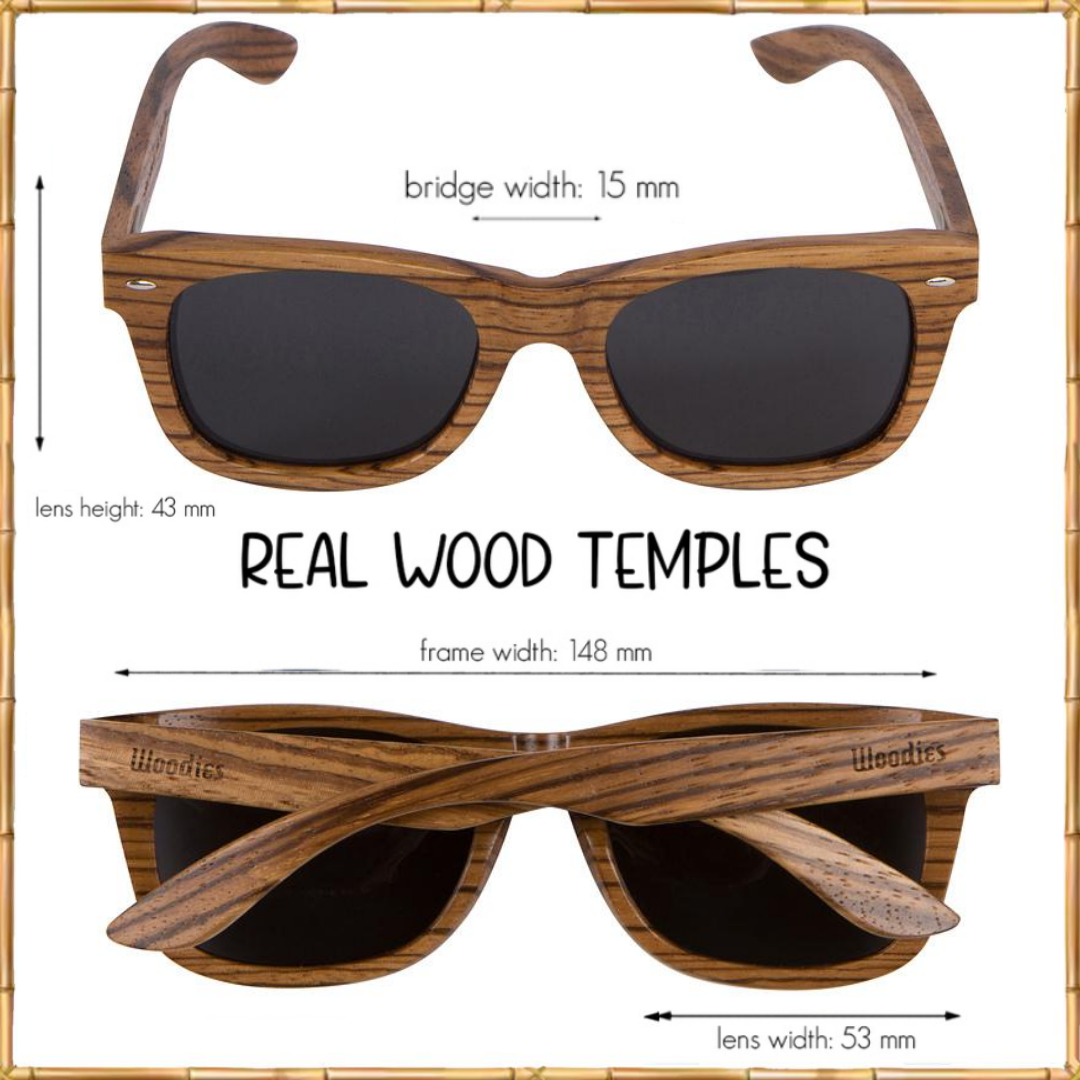 Full Frame Zebra Wood Polarized Sunglasses